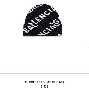 Balenciaga ALLOVER LOGO HAT BLACK/WHITE